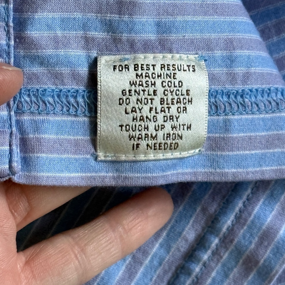 Peter Millar Striped Cotton Polo Shirt XL Blue - Picture 7 of 9